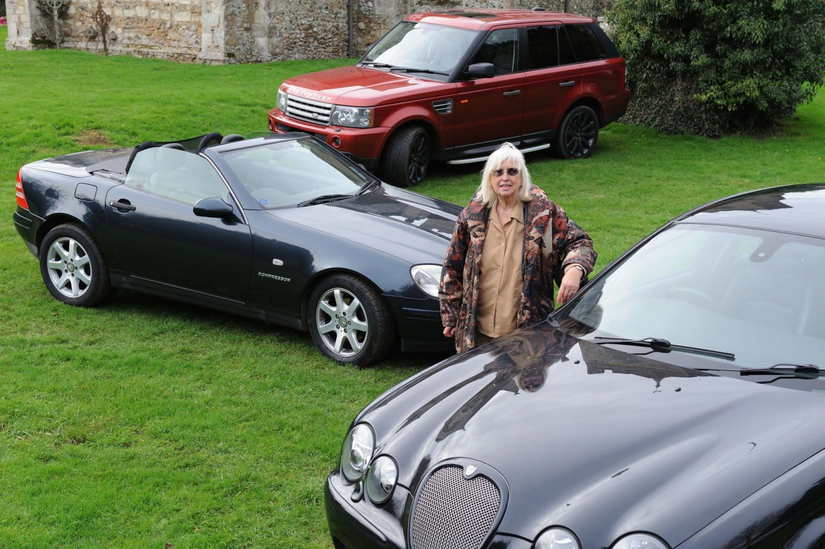 Women Behind the Wheel Beryl with her Jaguar Mercedes and Range Rover