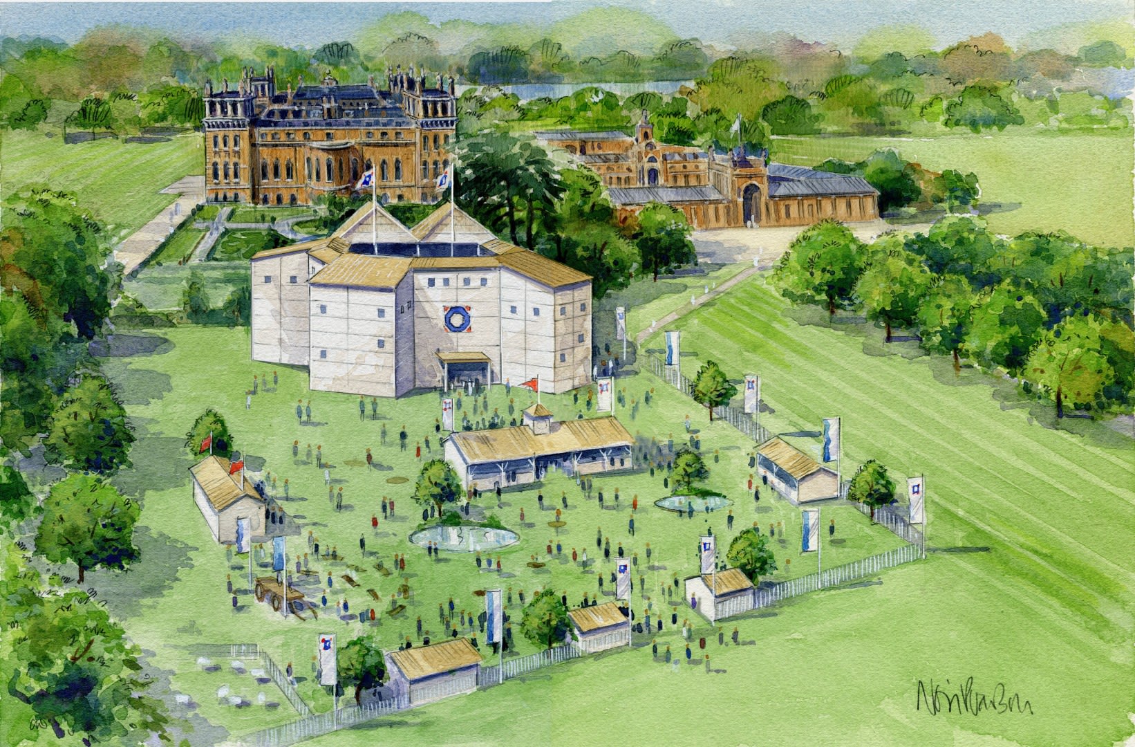 Shakespeares Comedies 2 Shakespeares Rose Theatre Blenheim Illustration