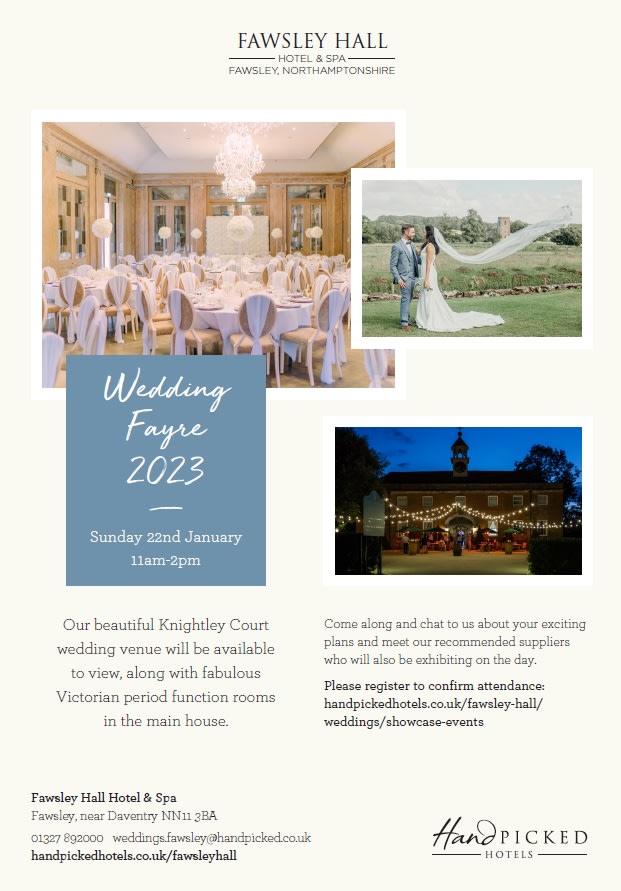 FAWSLEY HALL WEDDING FAIR JAN 23