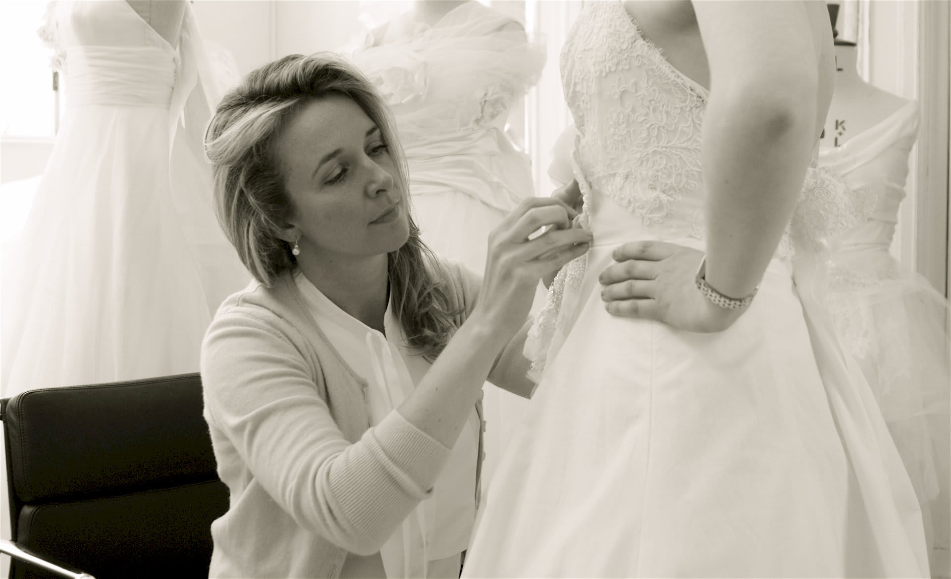 Designer Spotlight Phillipa Lepley fitting bride side