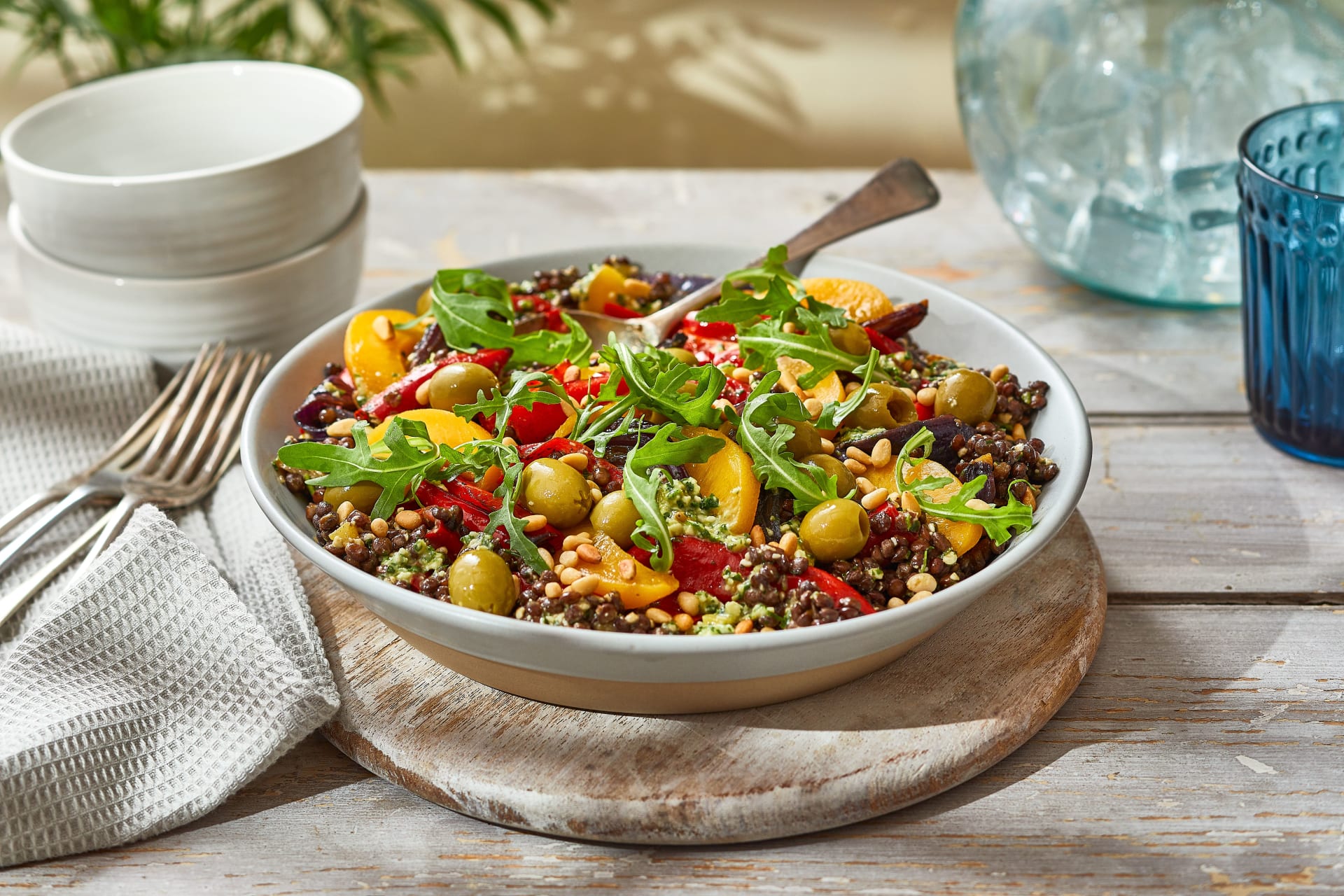 Pepper Salad with Peach and Parsley Pesto yvxkdg