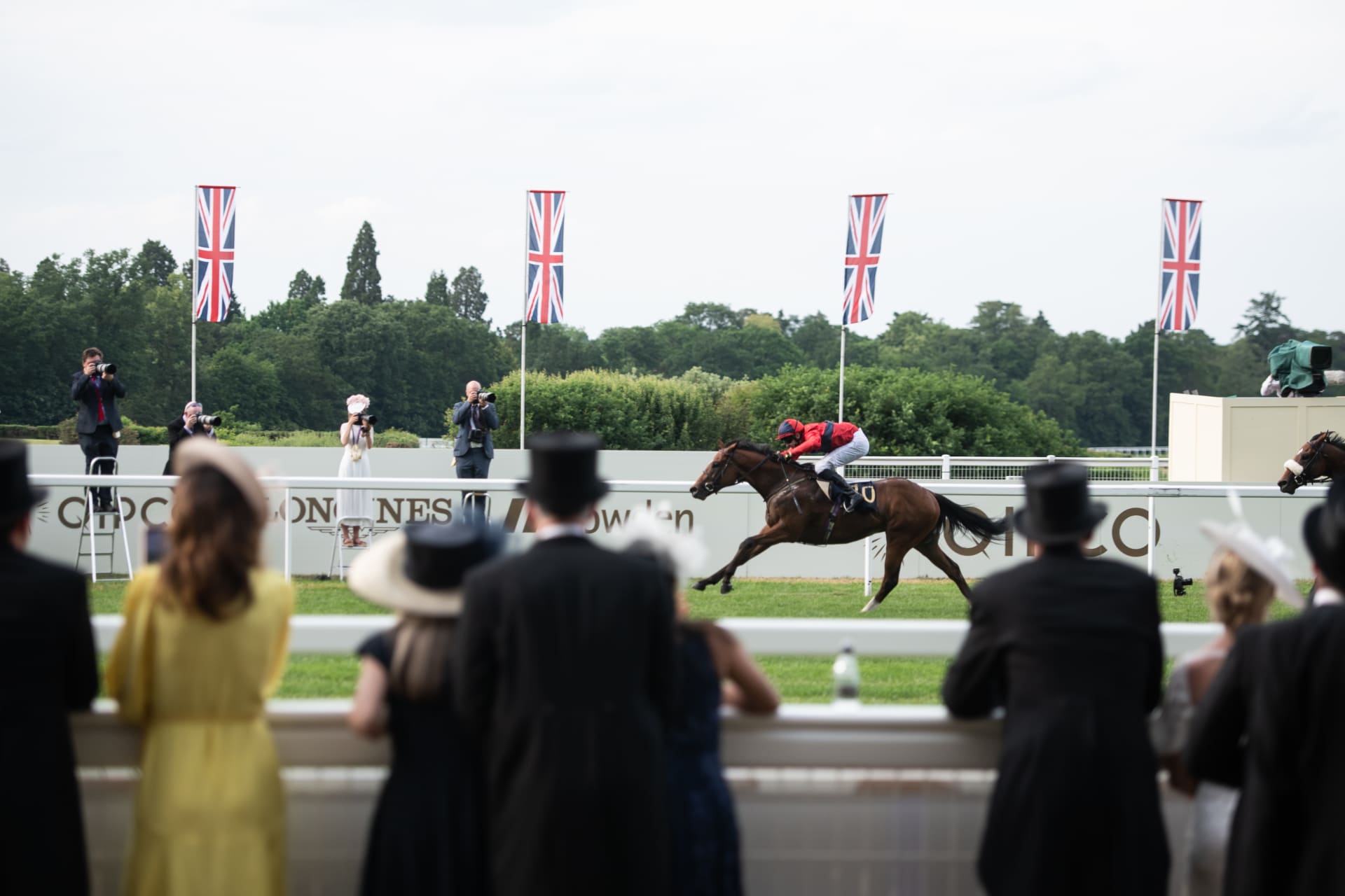 Royal Ascot 21 Racegoers watching racing in the Royal Enclosure Trackside Lawns51