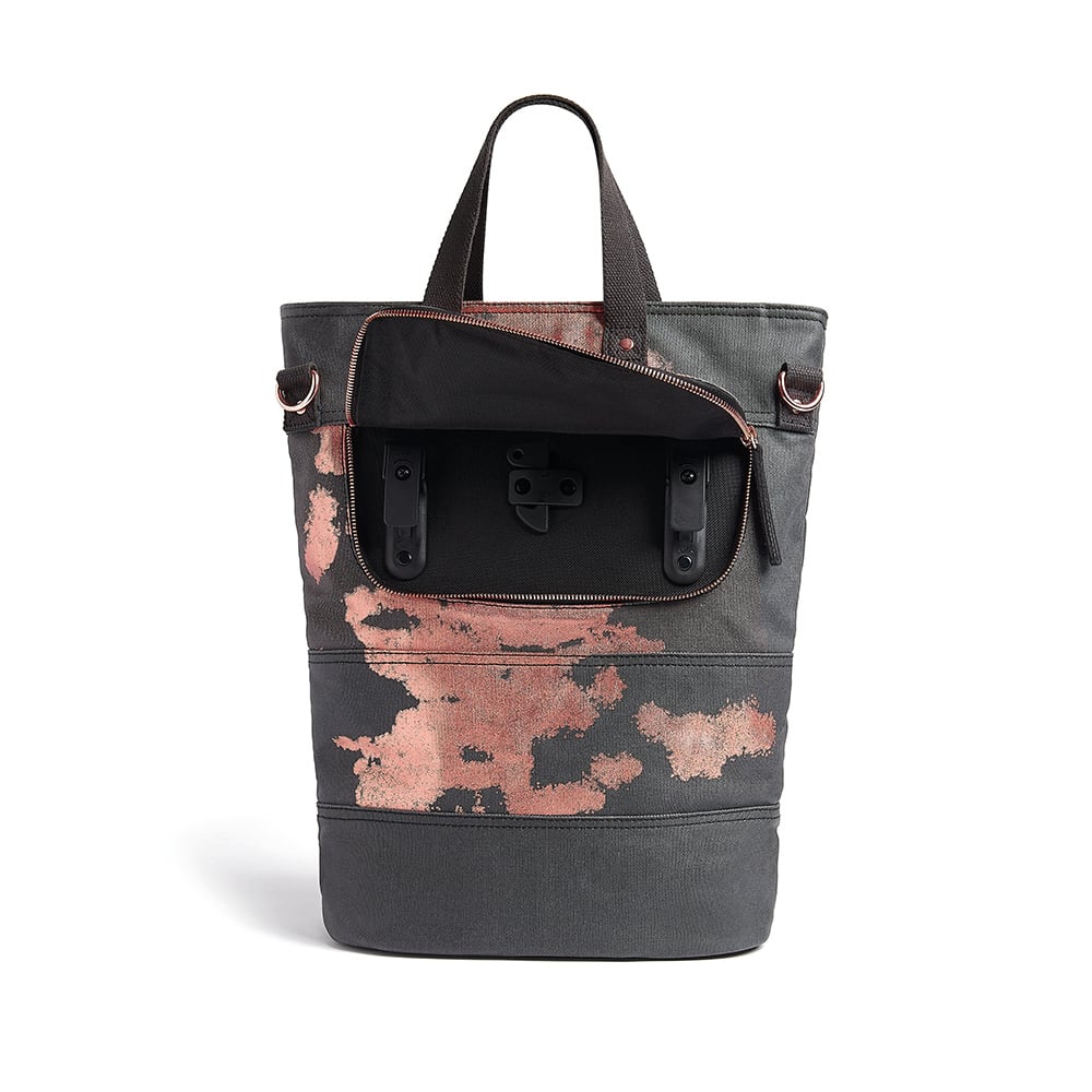 Rusty Charcoal and Copper Paint Print bike bag 3