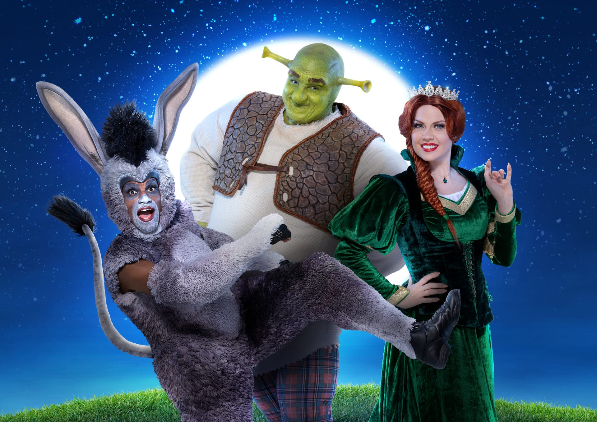 The cast of Shrek the Musical UK and Ireland Tour Photography by Hugo Glenndinning