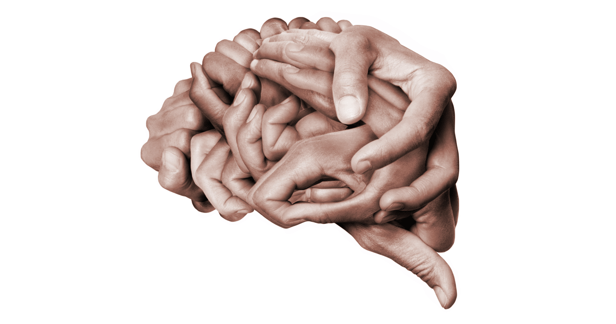 The Big Bang Brain Made Out Of Human Hands Mental Health Awareness Week