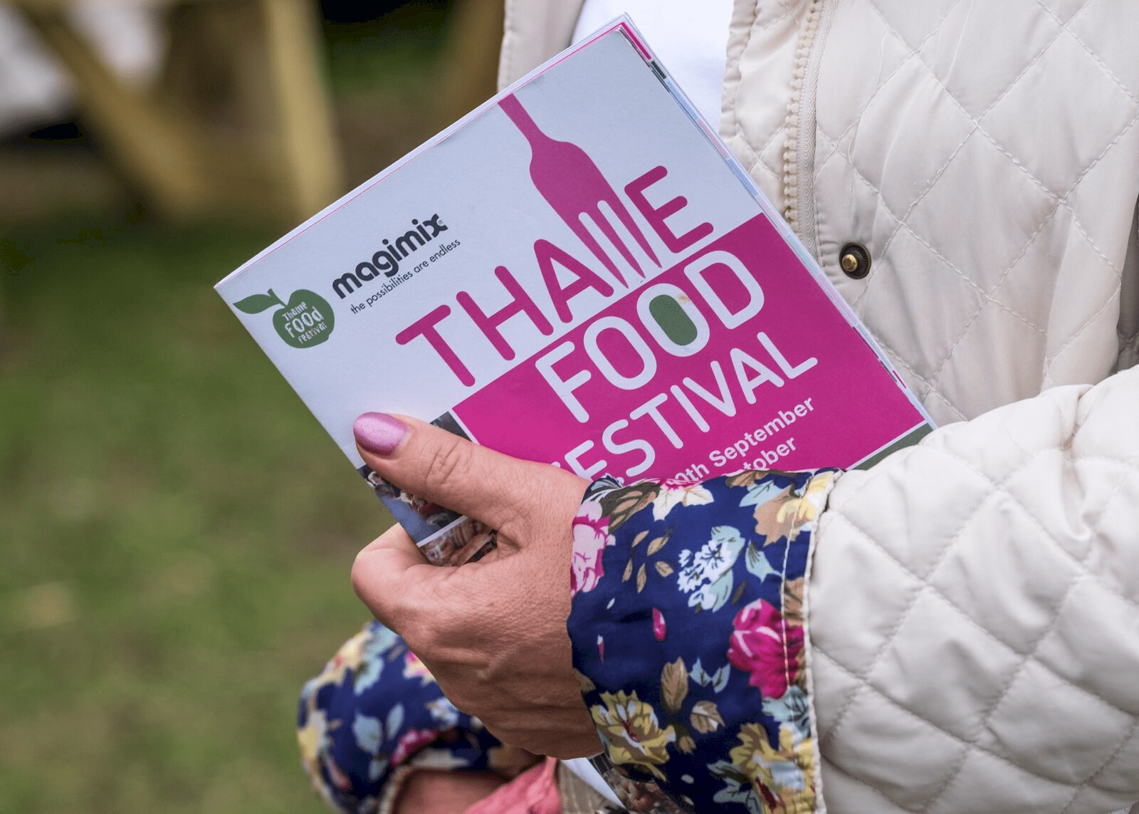 Thame Food Festival Guide in hand